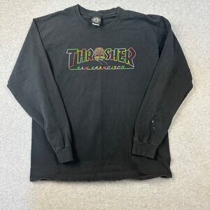 Thrasher San Francisco Cable Car Long Sleeve T-Shirt Black Mens Large Graphic